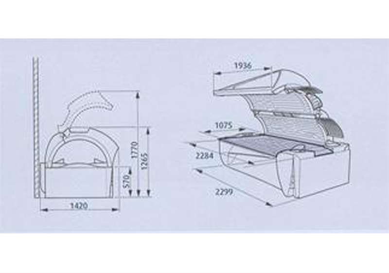 Солариум Ergoline Open Sun 550 Turbo Power, размери