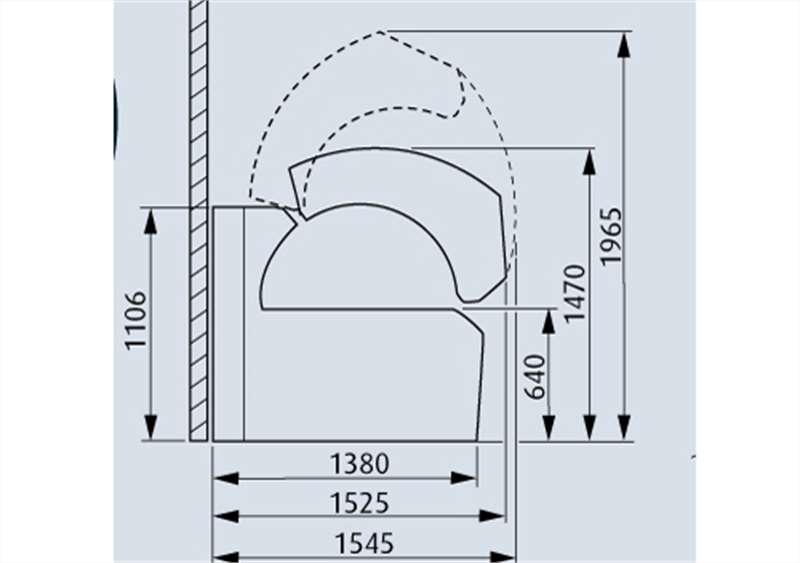 Солариум Ergoline Esprit 770-S Dynamic Power, размери на солариум