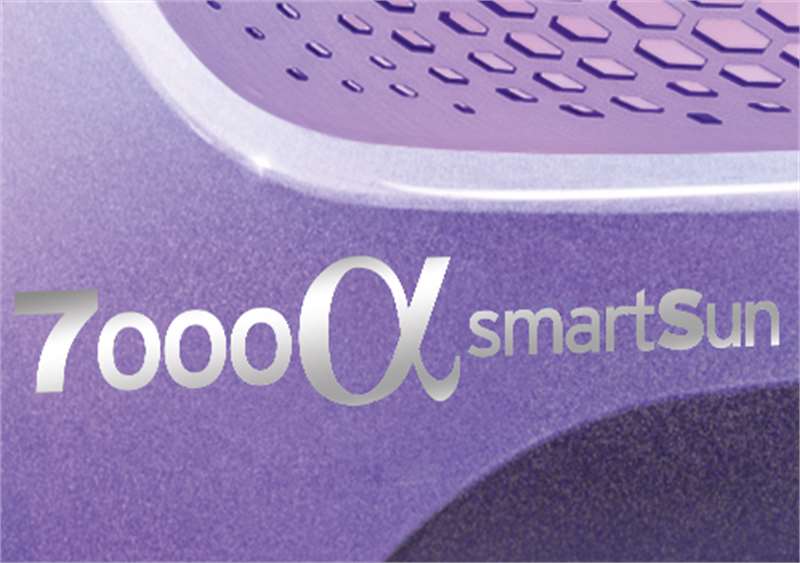Солариум megaSun 7000 Alpha smartSun е с регулируеми електронни баласти, CPI технология за по-голяма мощност и по-дълъг живот на лампите