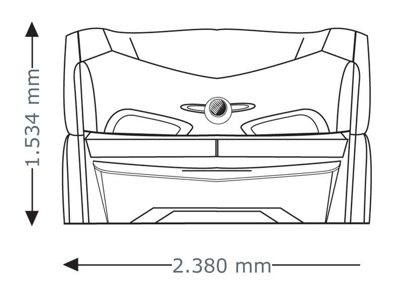 Колариум megaSun mon amie deluxe i, затворен, размери