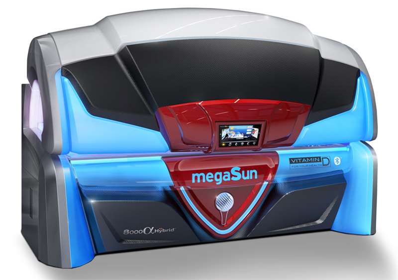 Солариум megaSun 8000 Alpha Deluxe Hybrid, карбон дизайн, затворен