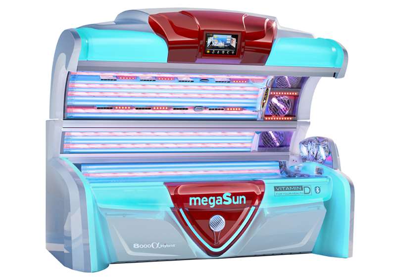 Солариум megaSun 8000 Alpha Deluxe Hybrid, перла дизайн, отворен