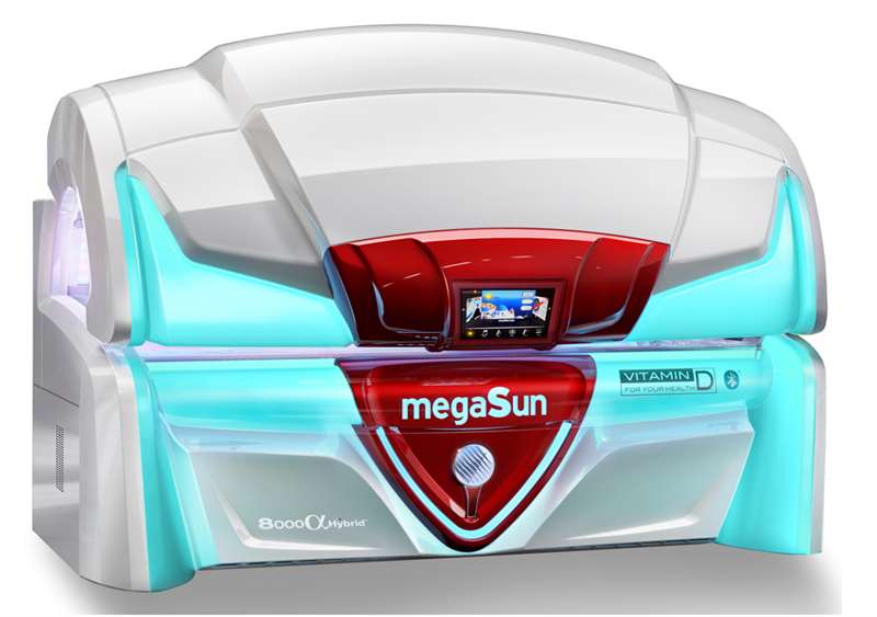 Солариум megaSun 8000 Alpha Deluxe Hybrid, перла дизайн, затворен