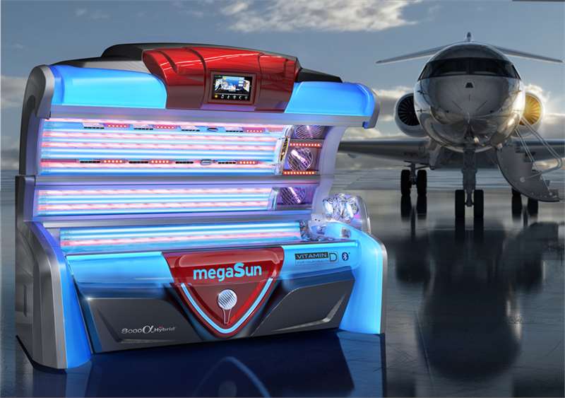 Солариум 8000 Alpha Deluxe Hybrid предлага всички функции за комфорт на megaSun