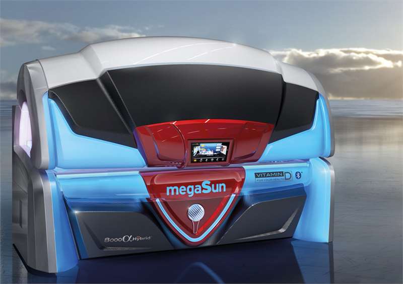 Солариум megaSun 8000 Alpha Deluxe Hybrid предлага индивидуален избор на тен: основен, средиземноморски, карибски