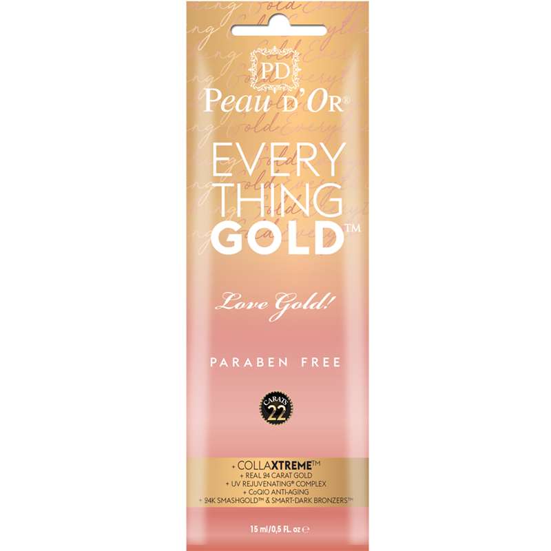 Лосион за солариум Everything Gold, козметика за солариум от Peau d’Or, 15 ml