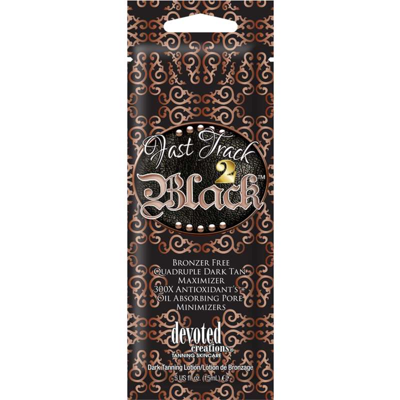 Лосион за солариум Fast Track 2 Black, козметика за солариум от Devoted Creations, 15 ml