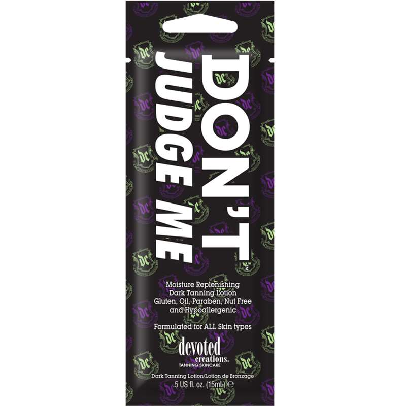 Лосион за солариум Don't Judge Me, козметика за солариум от Devoted Creations, 15 ml