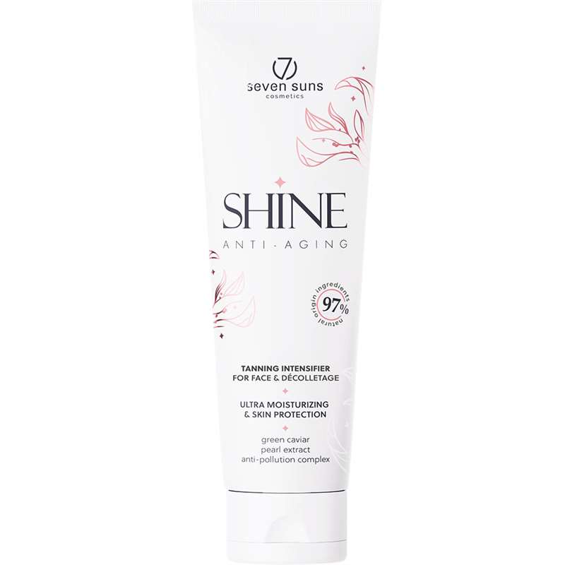 Тен ускорител за лице Shine, козметика за солариум и ежедневна грижа от 7suns, 75 ml