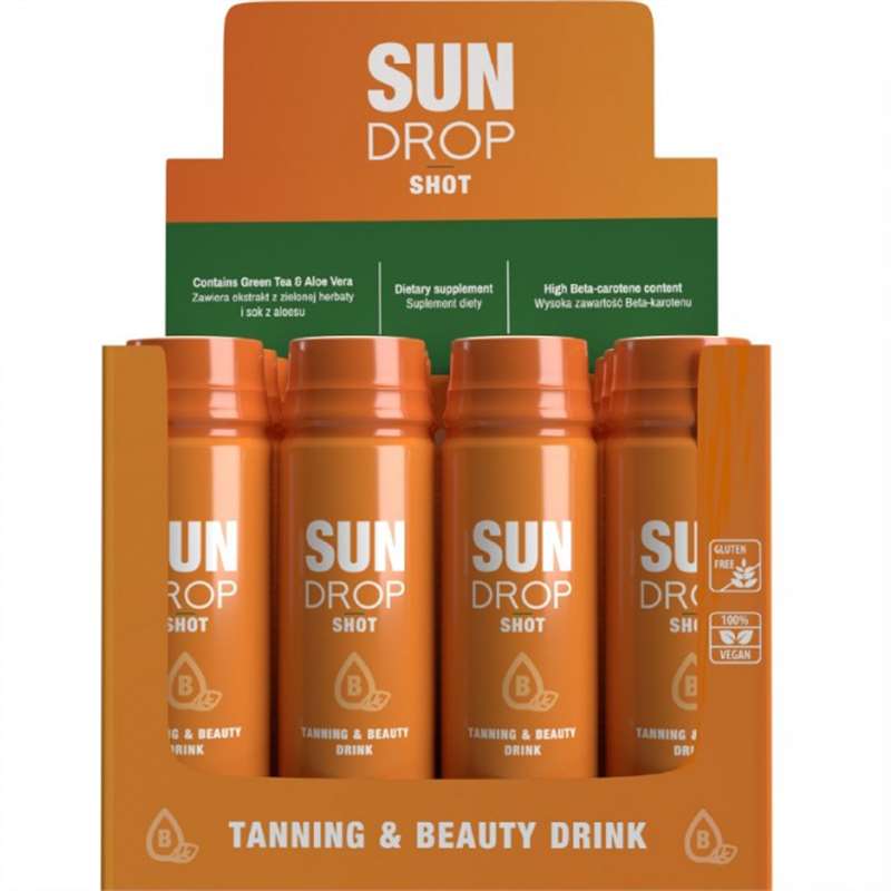 Sun Drop Tanning&Beauty напитка за тен и красота, напитка за преди солариум, кутия 12 броя х 80 ml