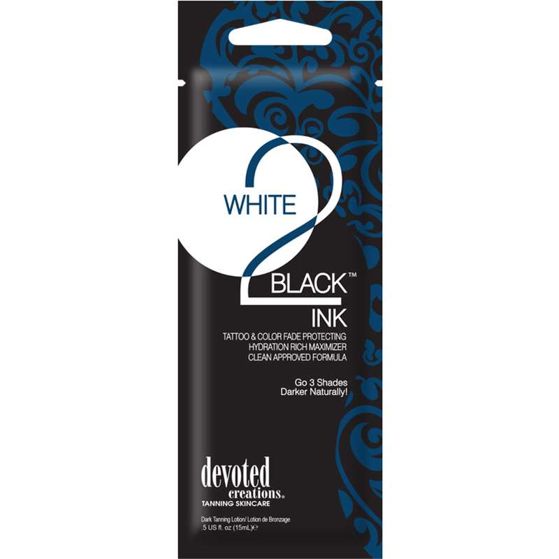 Лосион за солариум White 2 Black Ink, козметика за солариум от Devoted Creations, 15 ml