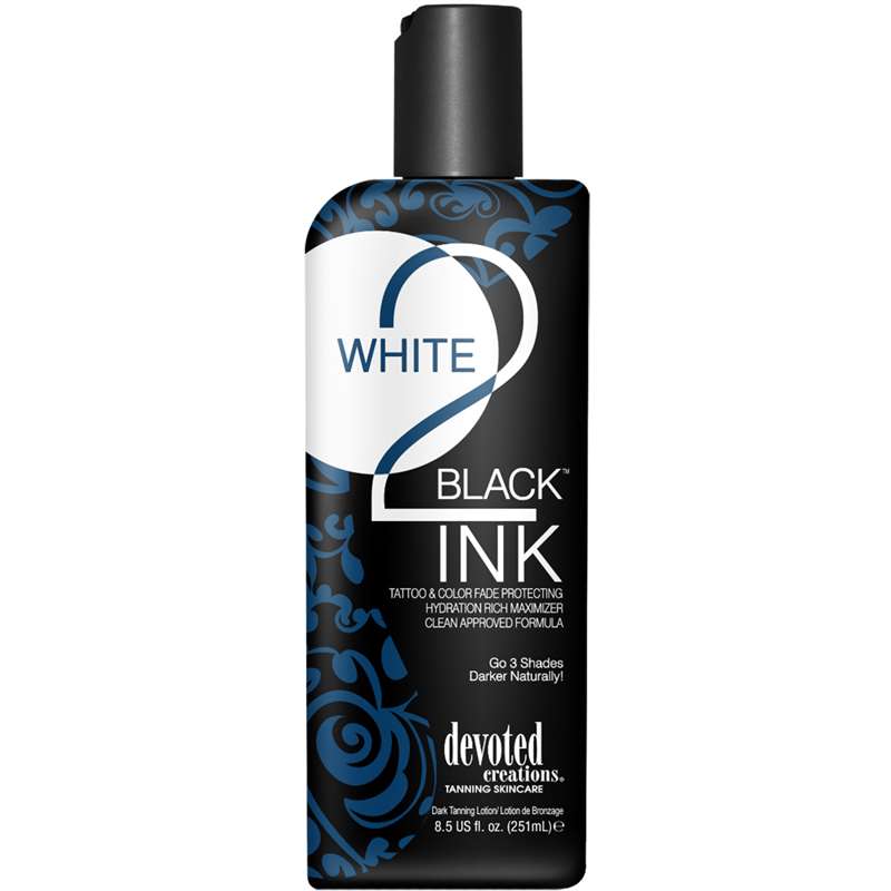 Лосион за солариум White 2 Black Ink, козметика за солариум от Devoted Creations, 250 ml