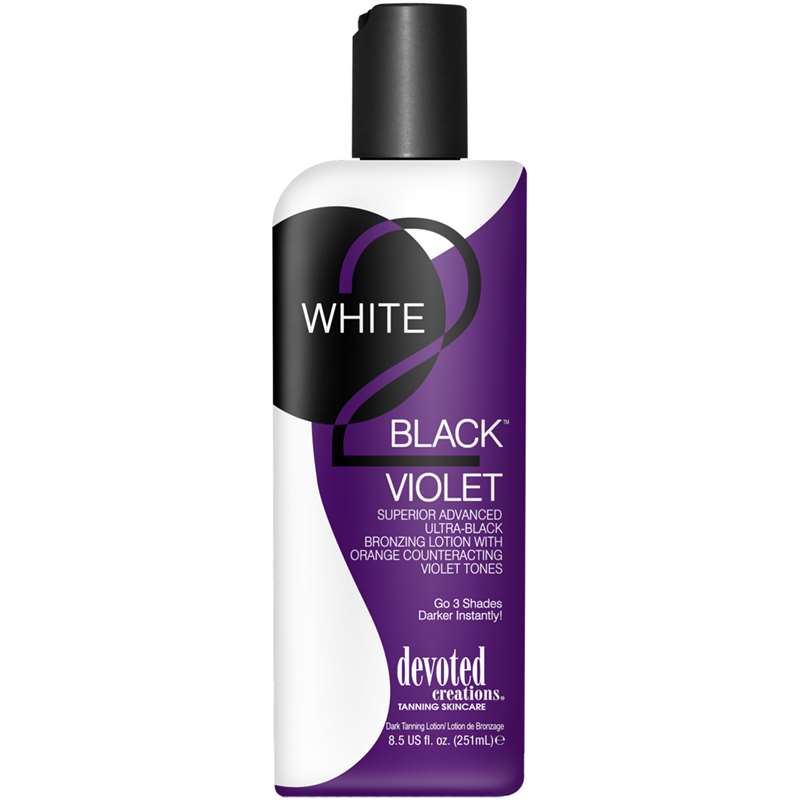 Лосион за солариум White 2 Black Violet, козметика за солариум от Devoted Creations, 250 ml