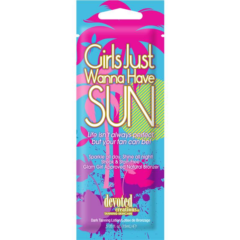 Лосион за солариум Girls Just Wanna Have Sun, козметика за солариум от Devoted Creations, 15 ml