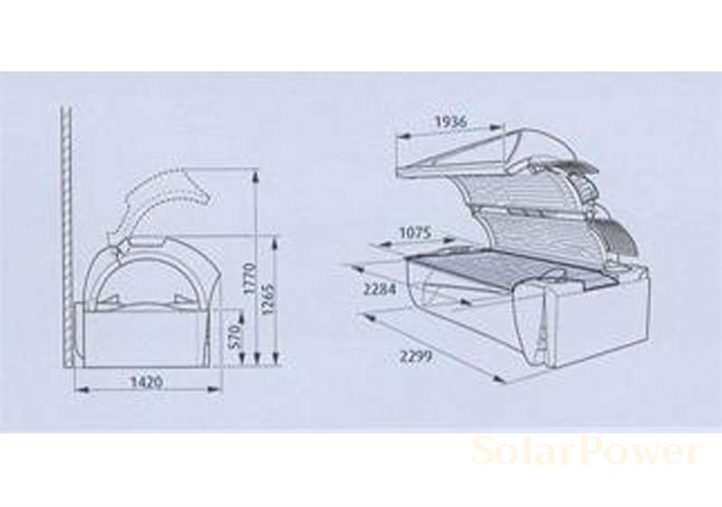 Солариум Ergoline Open Sun 550 Turbo Power, размери