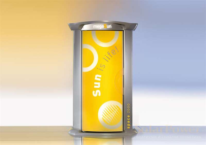 Височината на солариум megaSun Tower space 2000  е само 218 сантиметра, така той е идеалното решение за ниски помещения