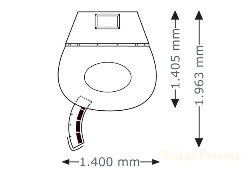 Солариум megaSun Tower space 2000, отворен, размери