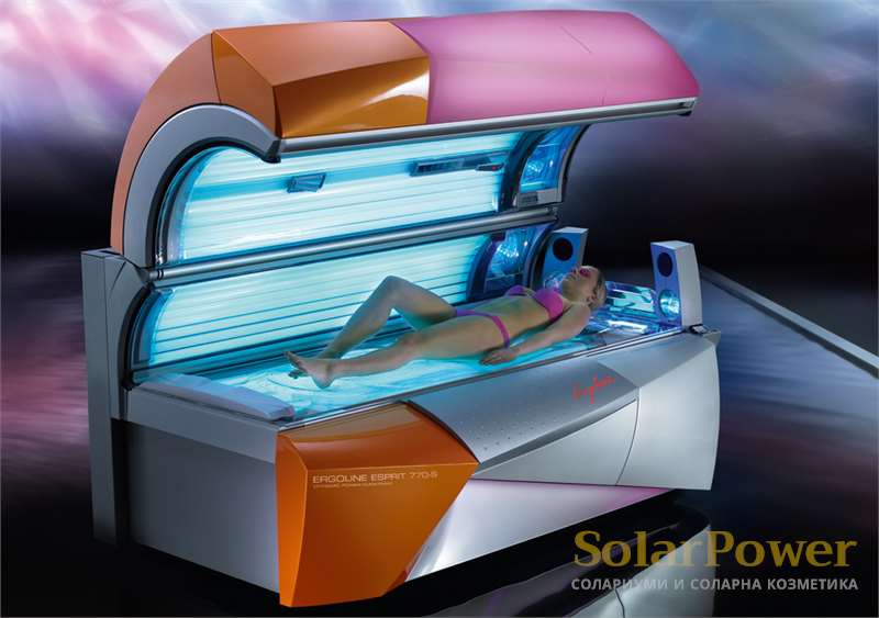 Солариум Esprit 770-S Dynamic Power е с динамични електронни баласти и динамична технология за по-голяма мощност и по-дълъг живот на лампите