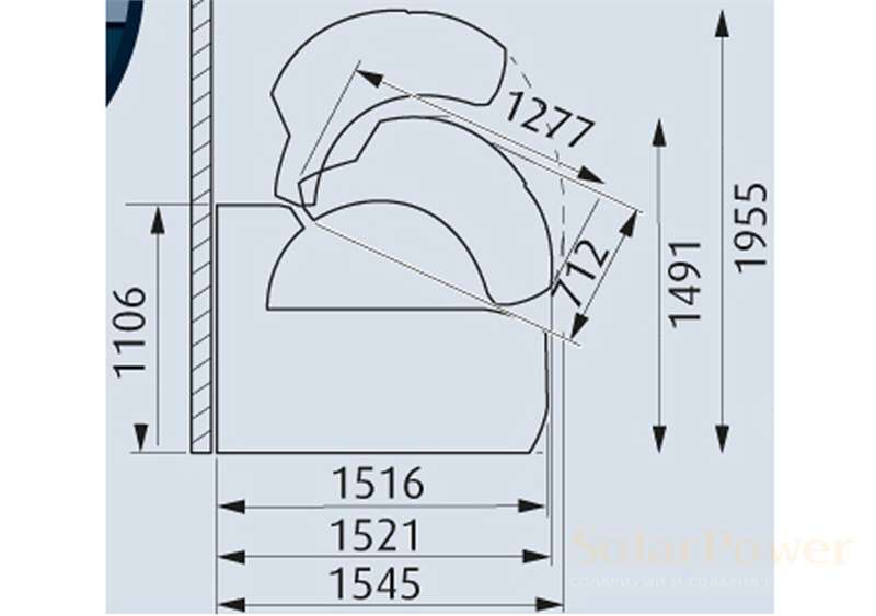 Солариум Ergoline Prestige 1400 Intelligent Performance, размери на солариум