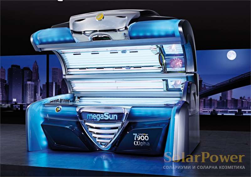 Солариум megaSun 7900 Alpha intelliSun предлага индивидуален избор на тен: основен, средиземноморски, карибски