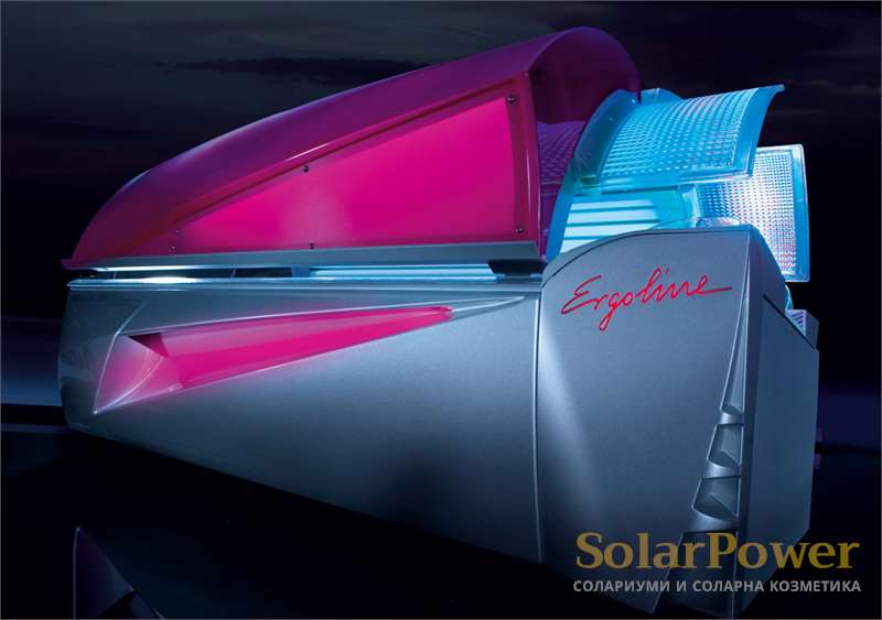 Солариум Ergoline Open Sun 550 Turbo Power е с футуристичен открит дизайн, който придава усещането, че сте в луксозен кабриолет