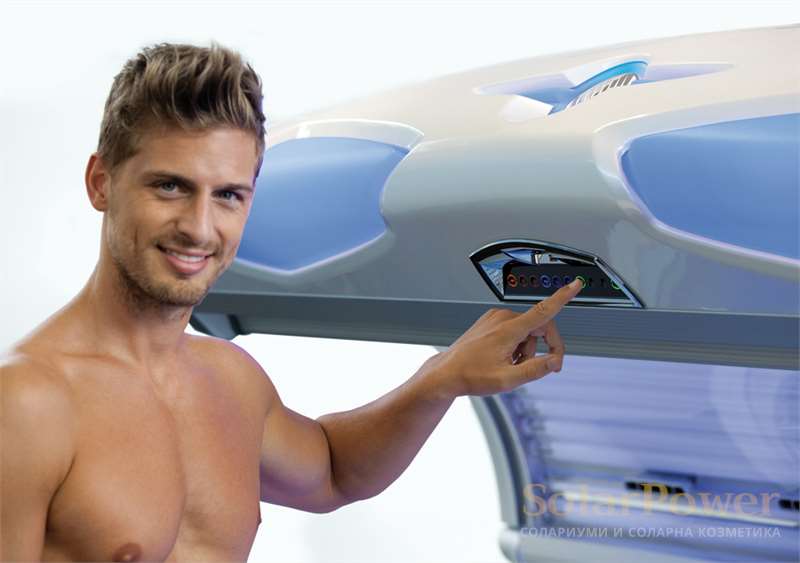 Солариум megaSun 6800 Ultra Power е с външен дисплей за индивидуални настройки на тен и комфорт преди всяка соларна процедура