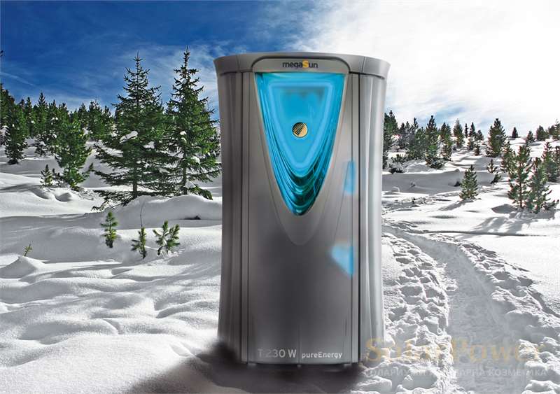 Солариум megaSun Tower pureEnergy T230 е най-мощният вертикален солариум на пазара, подходящ за експерти в соларните процедури