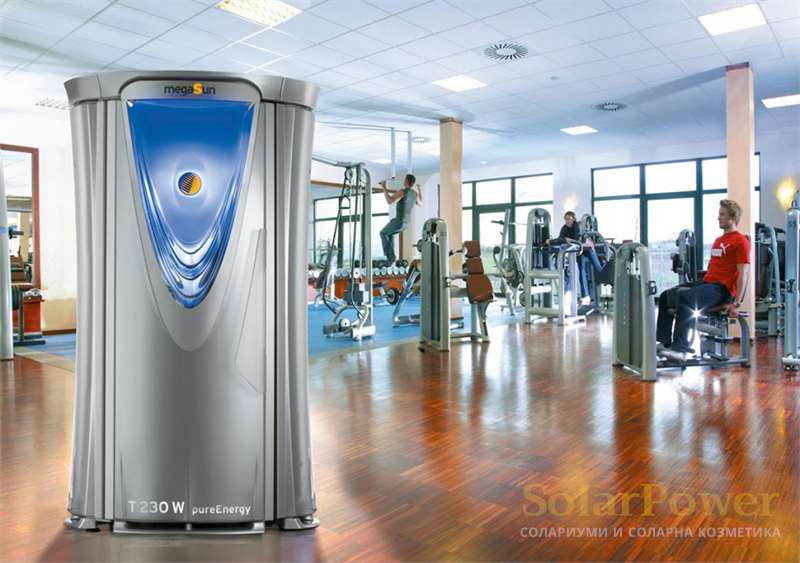 Солариум megaSun Tower pureEnergy T230 е идеалното решение за различни приложения: соларно студио, салон за красота, фитнес, хотел