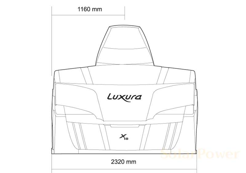 Солариум Luxura X10 52 SLI High Intensive, размери на солариум