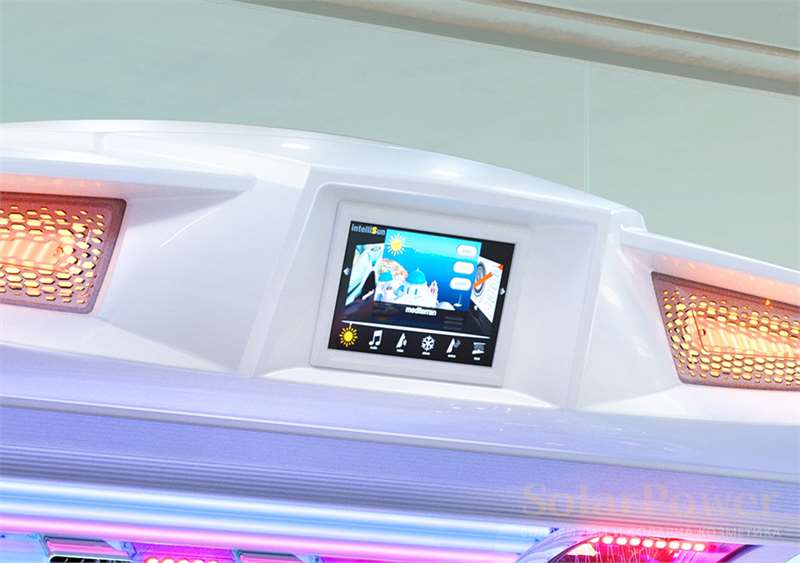 Солариум 7000 Alpha beautySun се предлага с опция за външен тъч дисплей, чрез който всяка функция може да се контролира точно както на смартфон или таблет