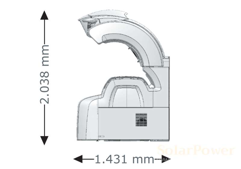 Солариум megaSun 7000 Alpha beautySun, отворен, размери