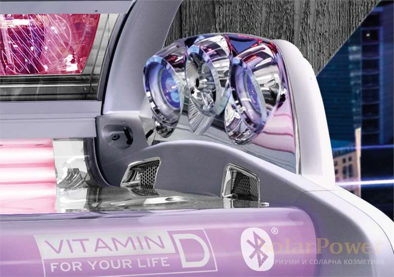 Солариум megaSun 6800 alpha hurricane се предлага с опция за специални УВ лампи за тен на раменете