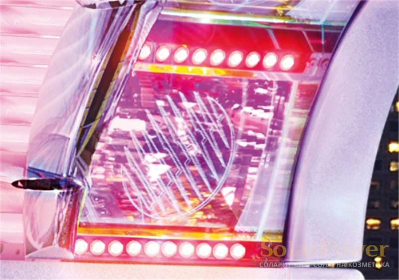 Солариум megaSun 6800 alpha hurricane се предлага с опция за 40 Рубин колагенови бустери за лице и деколте