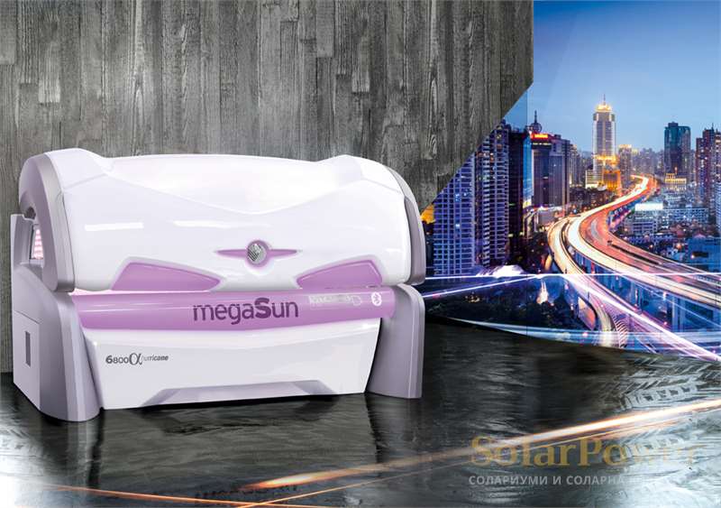 Солариум megaSun 6800 alpha hurricane се предлага с опция за аква, арома и климатик
