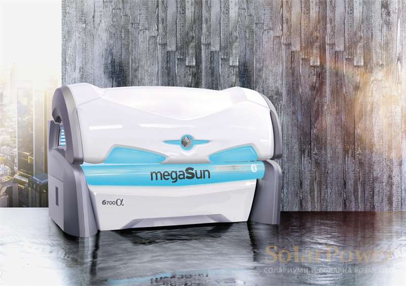 Солариум megaSun 6700 alpha Ultra Power се предлага с опция за вграден MP3 плеър, музикална вибрация и Bluetooth свързване