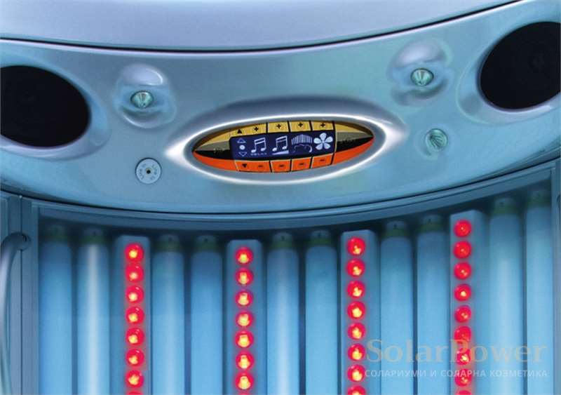 Солариум Tower Optima може да бъде оборудван с почти всички функции за комфорт на megaSun