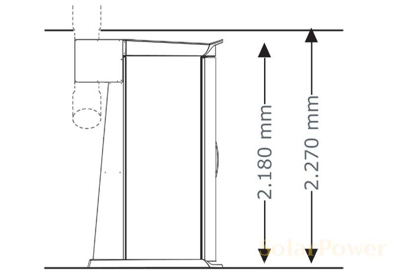 Солариум megaSun Tower Optima, затворен, размери