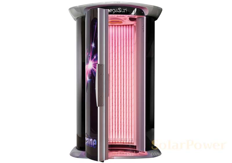 Солариум megaSun Tower Hurricane е с невидима система за извеждане на горещия въздух, която осигурява абсолютно безшумна и релаксираща тен сесия