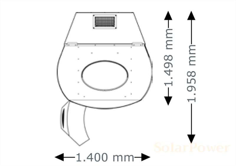 Солариум megaSun Tower Space 3000, отворен, размери