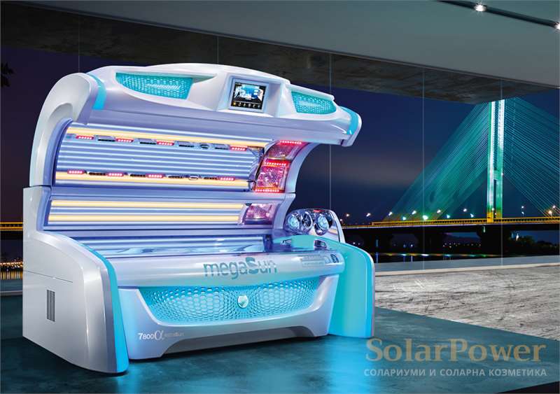 Солариум megaSun 7800α се предлага в четири УВ варианта: hybridSun, extraSun, smartSun, beautySun