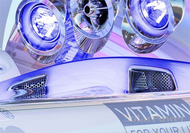 Солариум megaSun 7800α е със звукова система за брилянтно музикално изживяване