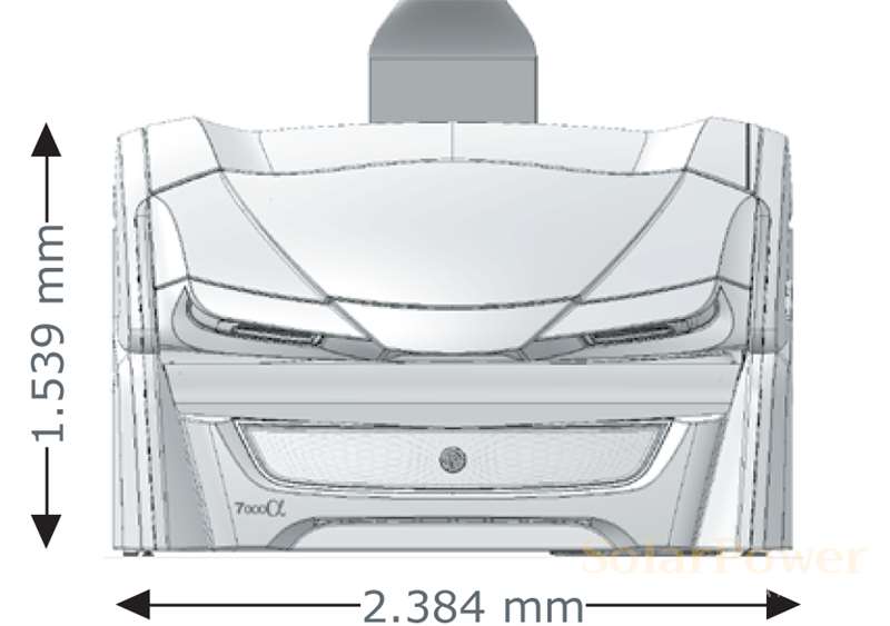 Солариум megaSun 7800α, затворен, размери