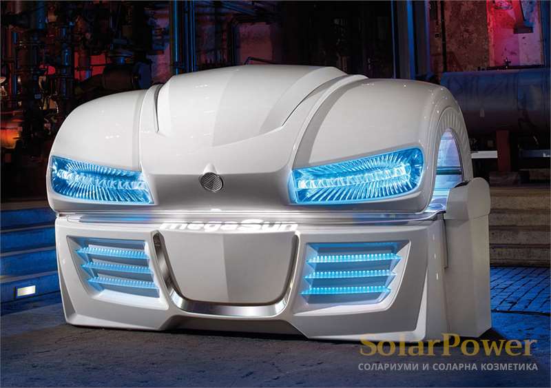 Солариум megaSun 5600 е с регулируеми електронни баласти и CPI технология за по-голяма мощност и по-дълъг живот на лампите