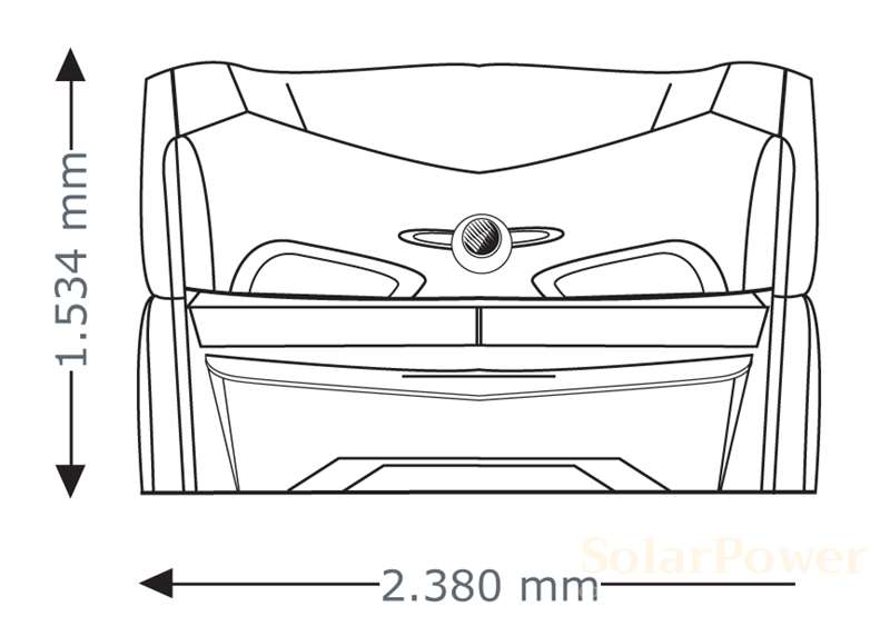 Колариум megaSun mon amie deluxe S, затворен, размери