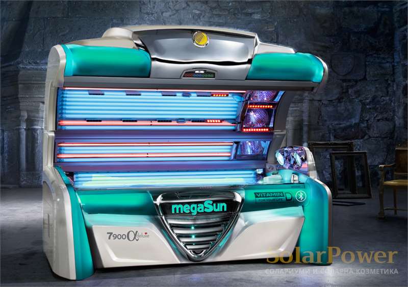 Солариум megaSun 7900 Alpha Deluxe предлага индивидуален избор на тен: основен, средиземноморски, карибски