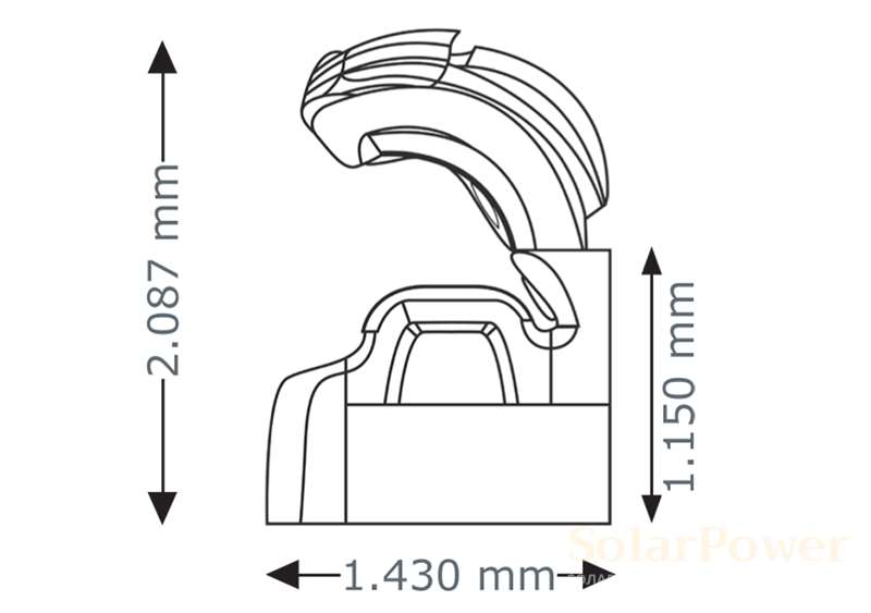 Солариум megaSun 7900 Alpha Deluxe, отворен, размери