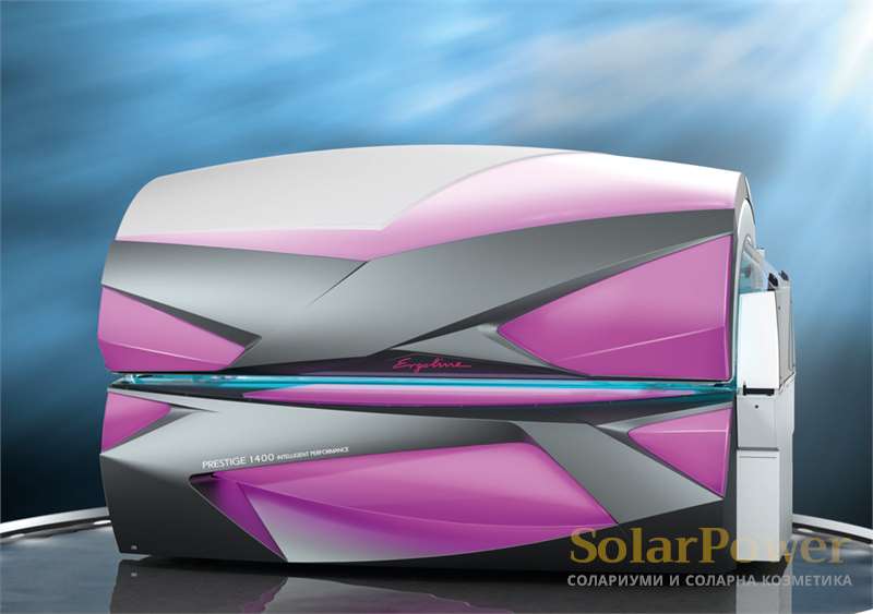 Солариум Ergoline Prestige 1400 Intelligent Performance е с елегантен ергономичен дизайн и зашеметяващо светлинно LED шоу с повече от 1400 светлини