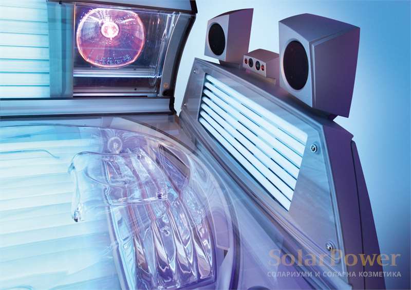 Солариум Ergoline Affinity 880 S Dynamic Power е с гласова навигация, музикална система с 3D звук, MP3 и смартфон свързване