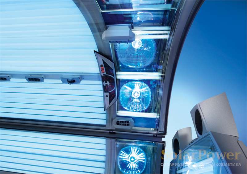 Солариум Affinity 880 S Dynamic Power е с електронни баласти и динамична технология за по-голяма мощност и по-дълъг живот на лампите