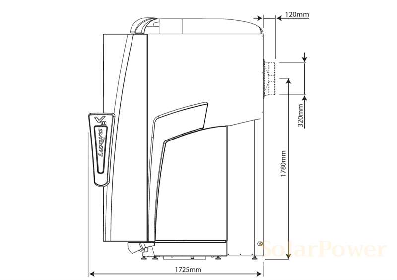 Солариум Luxura V10 50 SLI High Intensive, отворен, размери